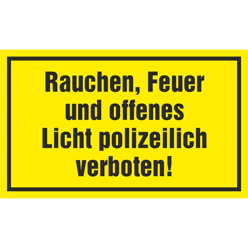 Hinweisschild - Rauchen, Feuer