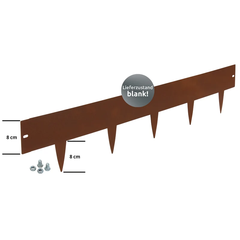GartenAZ Rasenkante spina Metall corten 103x16 cm