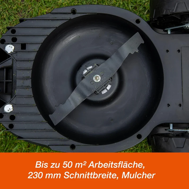 Yard Force iFlex LM F23 Kompakter Akku-Rasenmäher (12V 4Ah, 23 cm) – Wendiger Mulchmäher für Stadtgärten (bis 50 m²) mit 360°-Gelenk & Wechselgriff