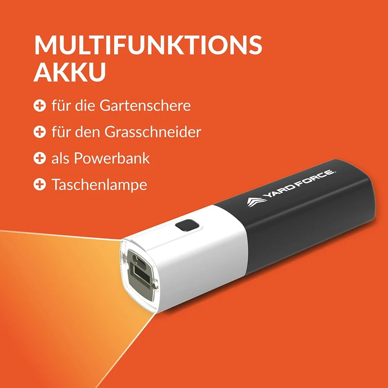 Yard Force VITA 6-teiliges Akku-Gartenwerkzeug Set inkl. Koffer (4V / 4Ah) – Elektrische Grasschere, Astschere & Handgeräte für Balkon & Urban Gardening