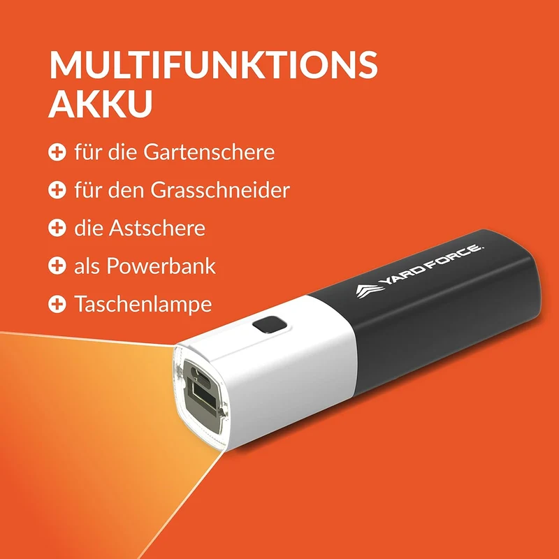 Yard Force VITA 6-in-1 Akku-Gartenwerkzeug Set (4V / 4Ah) – Urban Gardening Koffer mit elektrischer Astschere, Grasschere & Premium-Handwerkzeugen