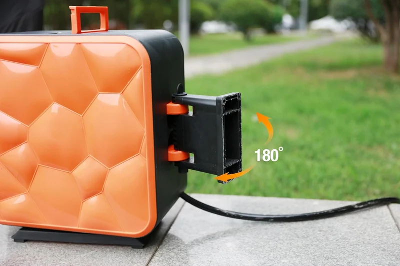 Yard Force HW HR20B Automatischer Gartenschlauchaufroller (20 m) – Wand-Schlauchbox mit Auto-Rewind, 180° Quick-Release & komplettem Zubehör