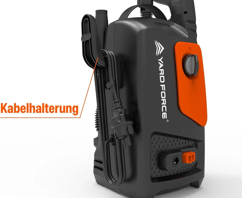 Yard Force EW U11B Hochdruckreiniger (1600W, 120 bar, 400 l/h) – Kompakter Power-Reiniger mit Aluminiumpumpe, Turbodüse & Quick-Connect