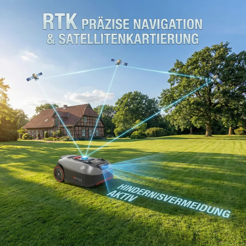 Yard Force 20V Allrad-Mähroboter Revola iVR10 – 4WD, Ohne Begrenzungskabel (RTK+VSLAM), für bis zu 1000 m², 70 % Steigung, 4G/WLAN/Bluetooth
