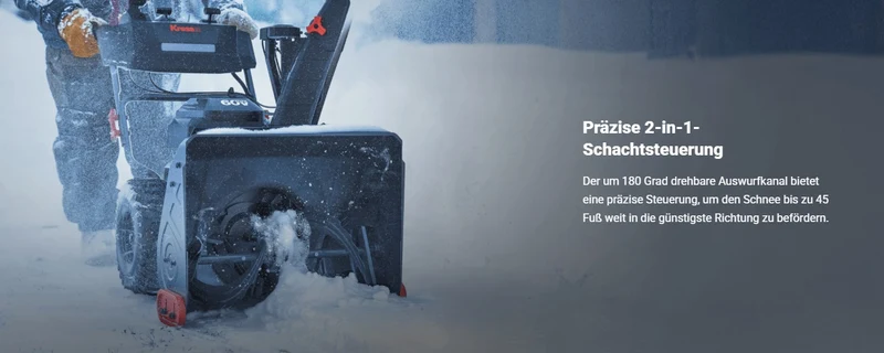 Kress 60 V 61 cm bürstenlose Schneefräse mit Radantrieb - inkl. 8 A Ladegerat und 4x 4 Ah Akkus