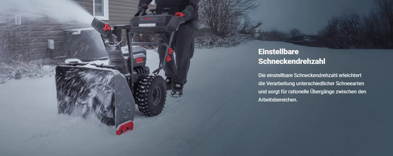 Kress 60 V 61 cm bürstenlose Schneefräse mit Radantrieb - inkl. 8 A Ladegerat und 4x 4 Ah Akkus