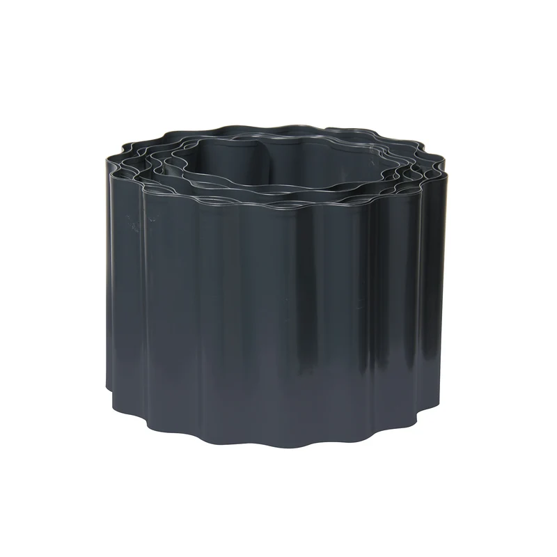 bellissa Metall Rasenkantenband Welle schwarz 500x14 cm (Sonderedition) - 4 Stück
