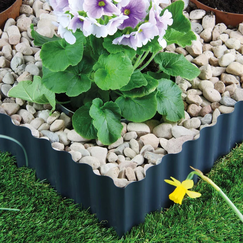bellissa Metall Rasenkantenband Welle schwarz 500x14 cm (Sonderedition)