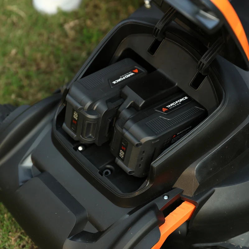 Yard Force 20V Akku-Rasenmäher LM C40B – 40 cm Schnittbreite, inkl. 2x 20V 4,0 Ah Akkus & Ladegerät, Torque-Boost, 40L Fangkorb mit Mulchfunktion