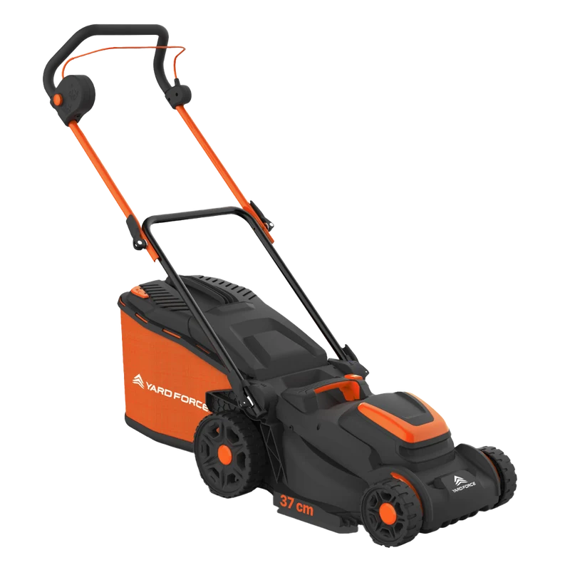 Yard Force 20V Akku-Rasenmäher LM C37B – 37 cm Schnittbreite, inkl. 2x 20V 4,0 Ah Akkus & Torque-Boost Technologie, 40L Fangkorb mit Mulchfunktion