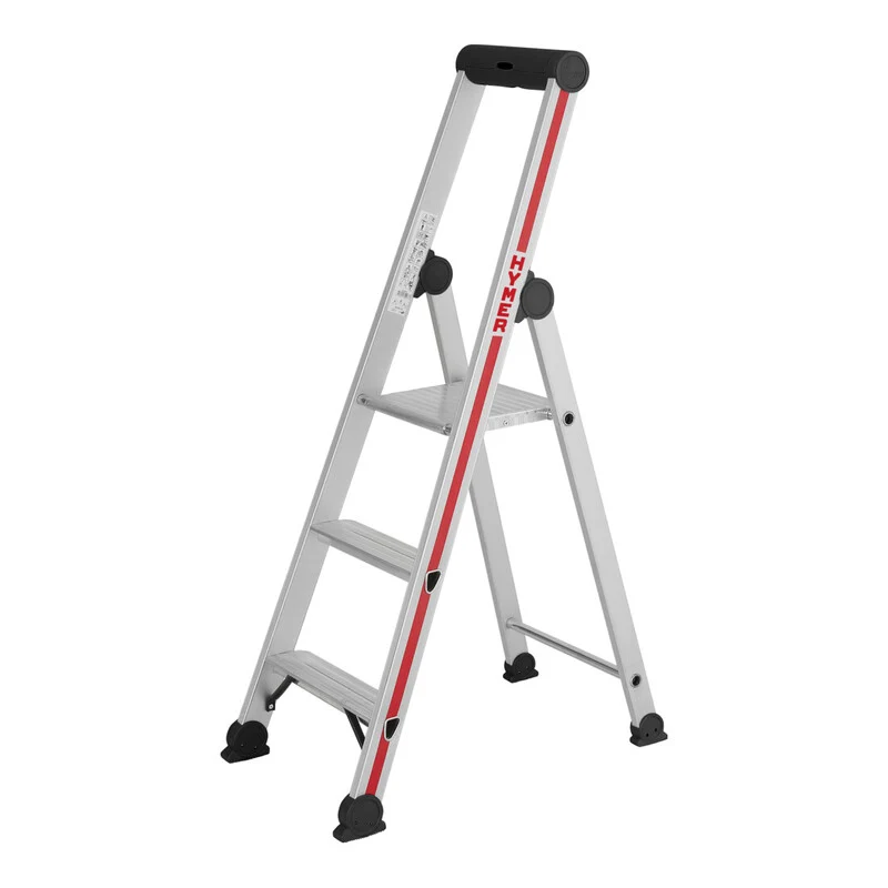 B-Ware Hymer Stufenleiter Aluminium 3 Stufen Plattform Leiter ergonomisch stabil 1370mm