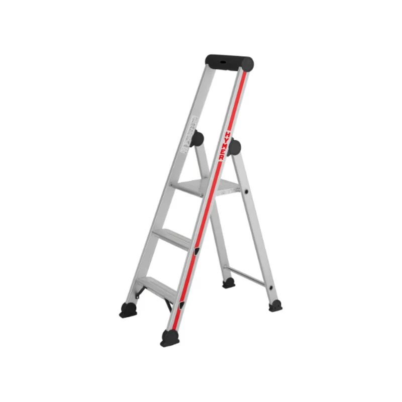 B-Ware Hymer Stufenleiter Aluminium 3 Stufen Plattform Leiter ergonomisch stabil 1370mm