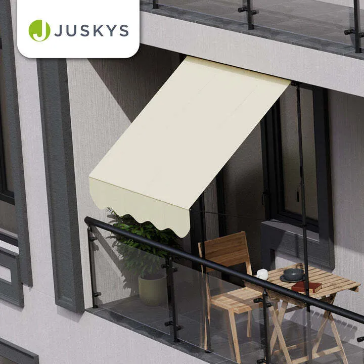 B-Ware Klemmmarkise Kapstadt Sonnenschutz Handkurbel UV-beständig 200x120cm beige