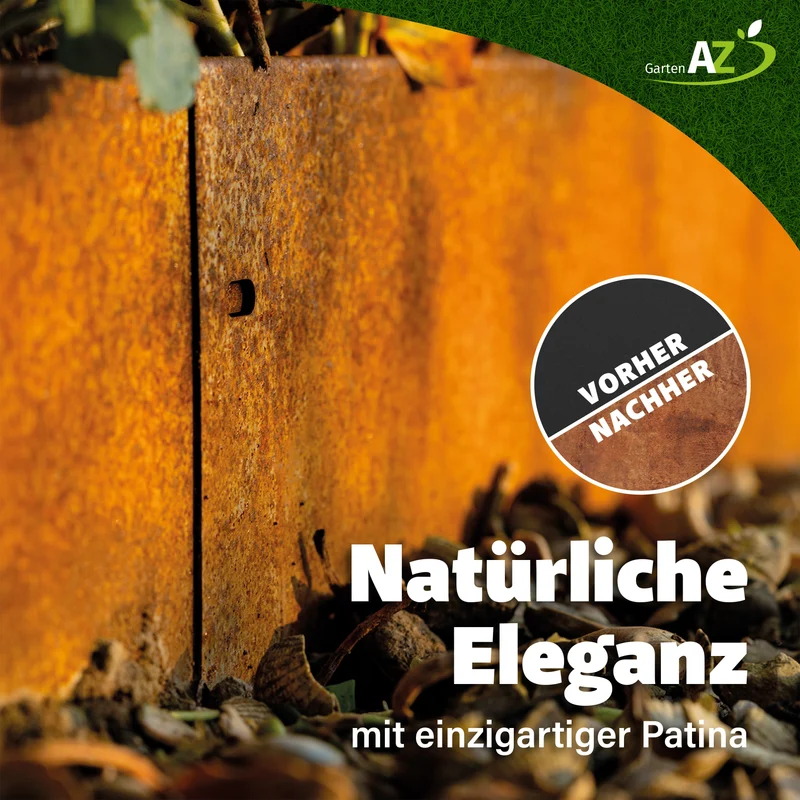 GartenAZ Metall Rasenkante corten 103x20 cm, Nutzlänge 100 cm