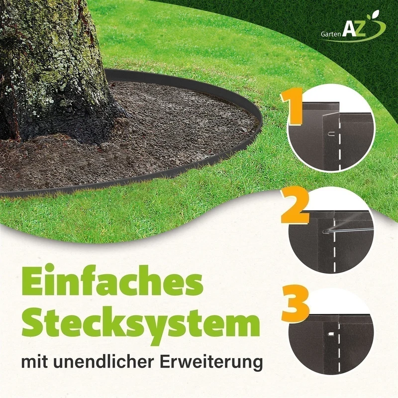 GartenAZ Metall Rasenkante, anthrazit 103x20 cm, Nutzlänge 100 cm