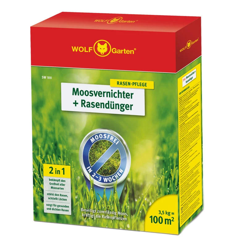 SW 100 2-IN-1 MOOSVERNICHTER + RASENDÜNGER