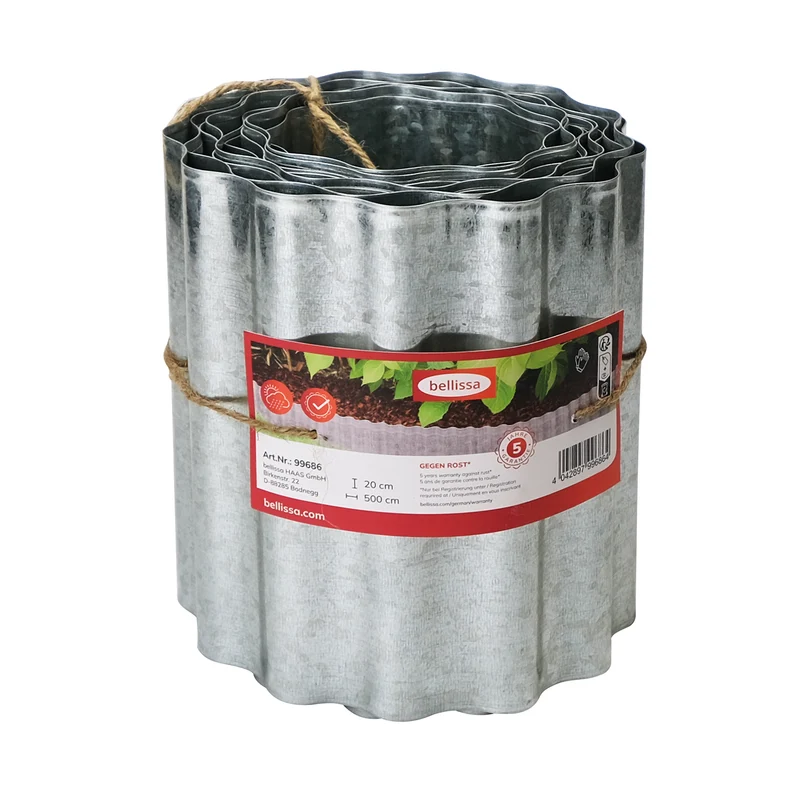 bellissa Rasenkantenband Welle verzinkt 500x20 cm