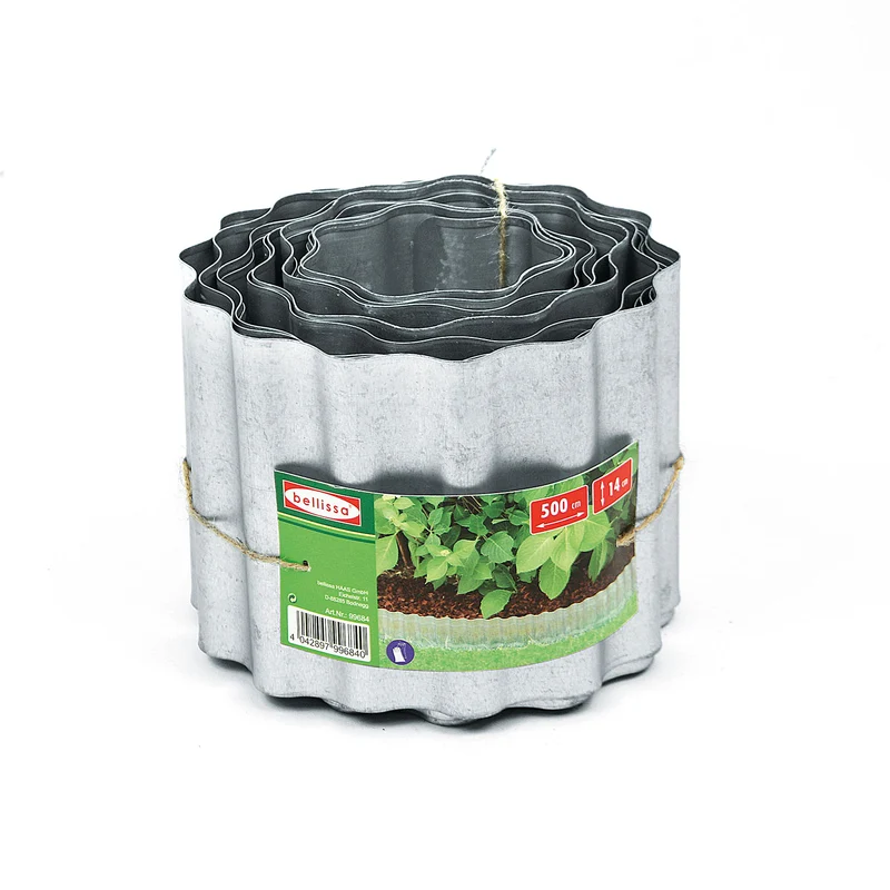 bellissa Rasenkantenband Welle verzinkt 500x14 cm