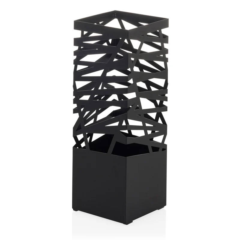 B-Ware hjh LIVING PLUVARIS Schirmständer Metall Schirmhalter Stahl mit 2 Haken Schwarz