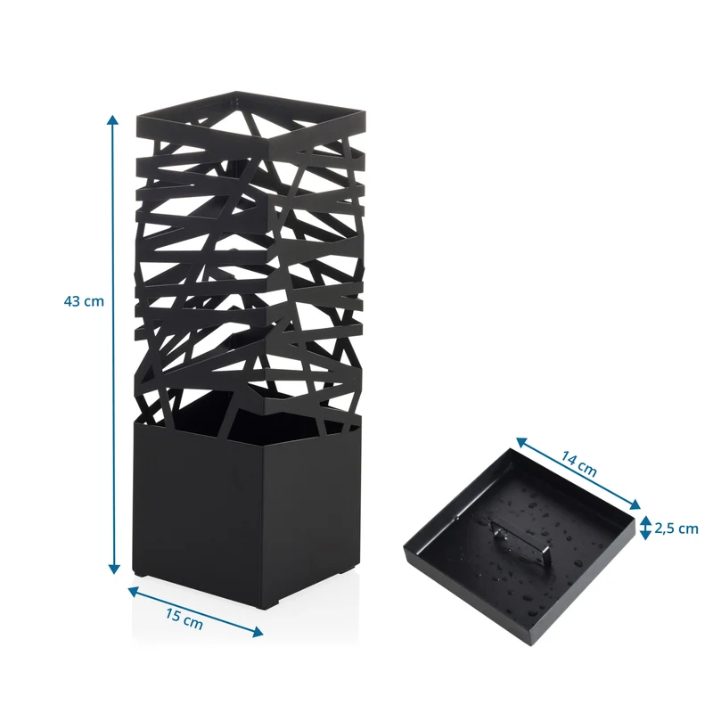 B-Ware hjh LIVING PLUVARIS Schirmständer Metall Schirmhalter Stahl mit 2 Haken Schwarz