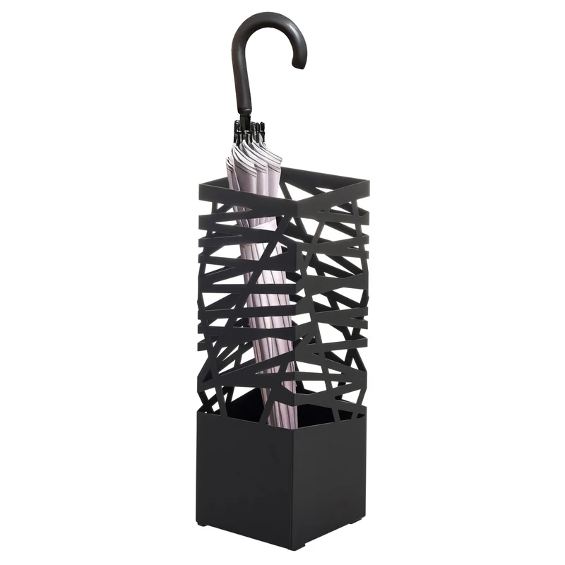 B-Ware hjh LIVING PLUVARIS Schirmständer Metall Schirmhalter Stahl mit 2 Haken Schwarz