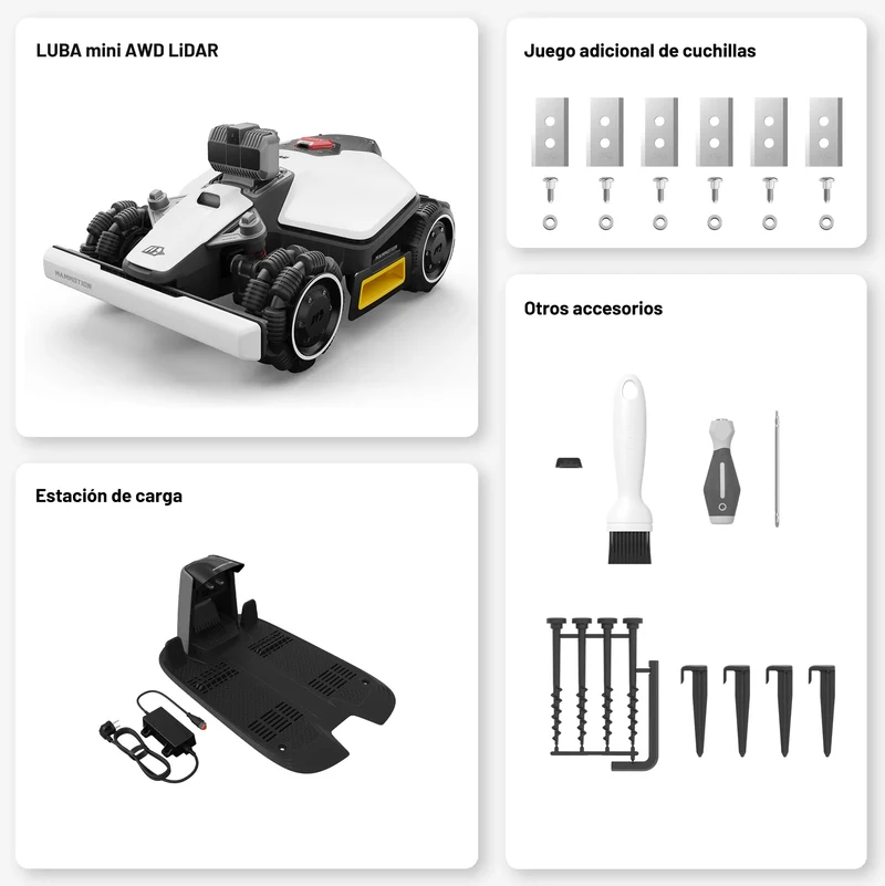 Mammotion Luba Mini AWD LiDAR Robot Cortacésped 1500m²