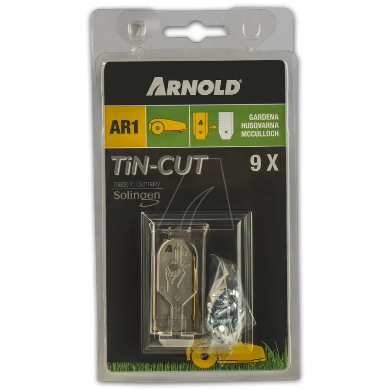 ARNOLD TiN-Cut Ersatzklingen passend für Husqvarna, Gardena, Cramer, Flymo und McCulloch Mähroboter, 9 Stück