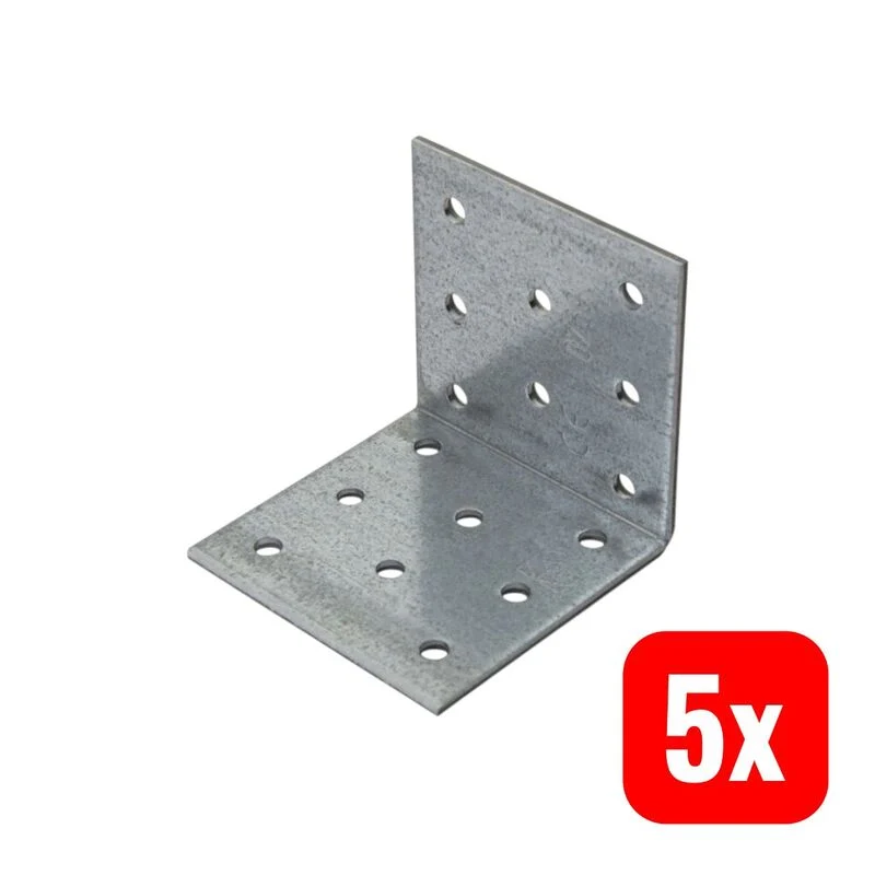 5x B-Ware Vormann Lochplattenwinkel Verzinkt, 10 X 10 X 10 Cm