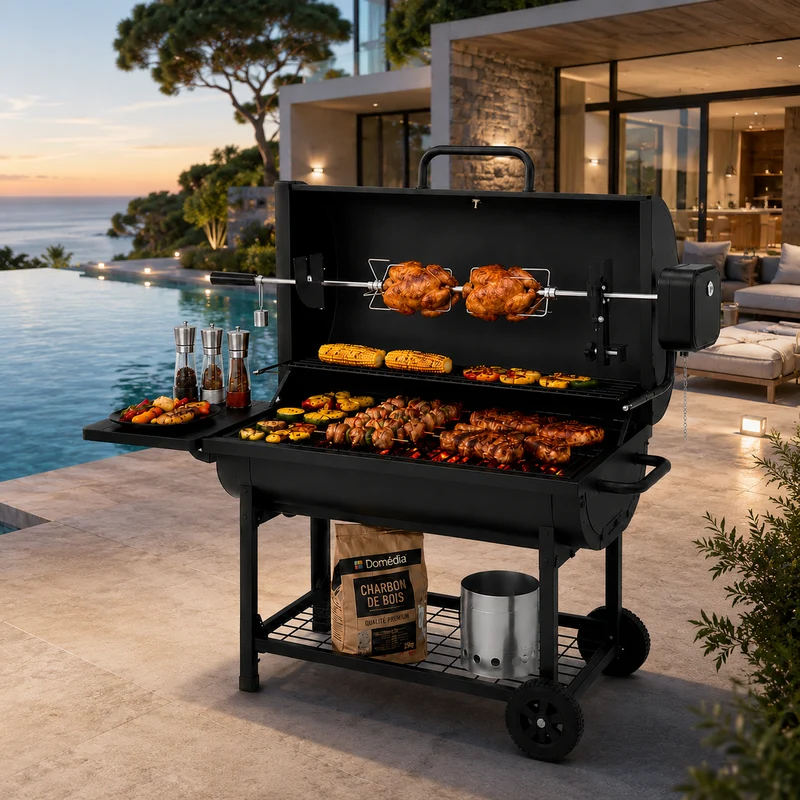 Pack Barbacoa de Carbón con Asador Motorizado 360°
