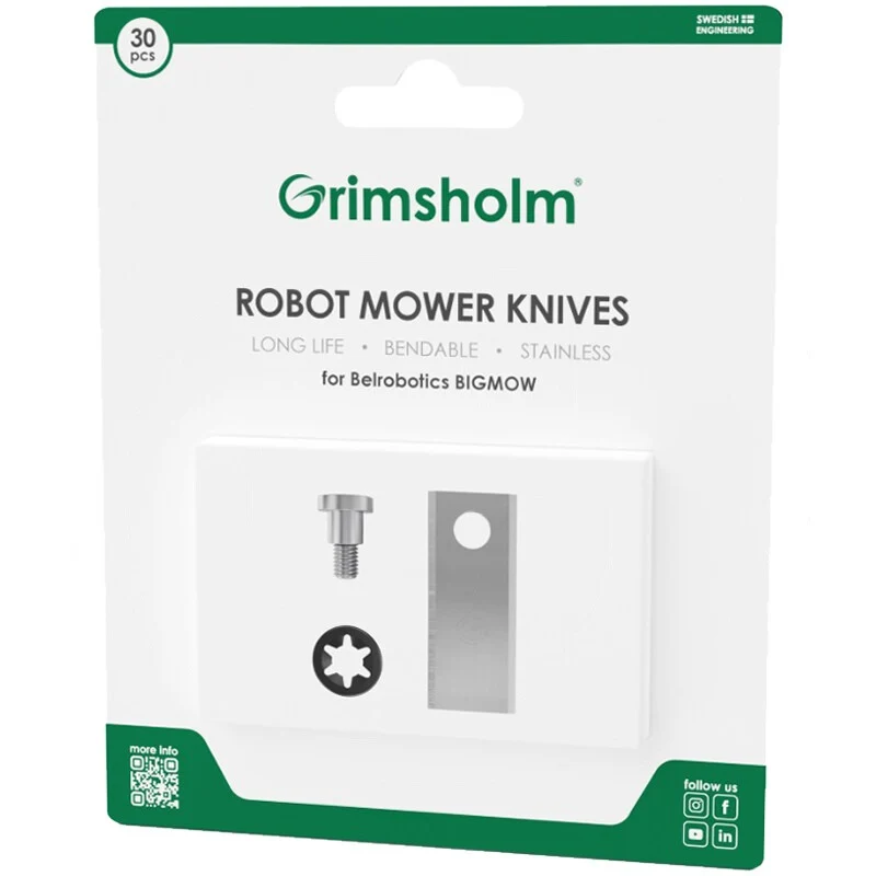 Grimsholm VPE30 Messerklingensatz passend für Belrobotics BIGMOW, GREENMOW, PARCMOW – 42,7 mm