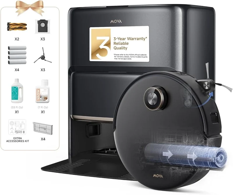 Mova – Z60 Ultra Roller Complete robot aspirador negro