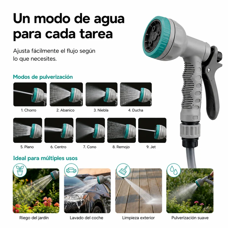Enrollador De Manguera Automático 10 m Con Soporte De Pared