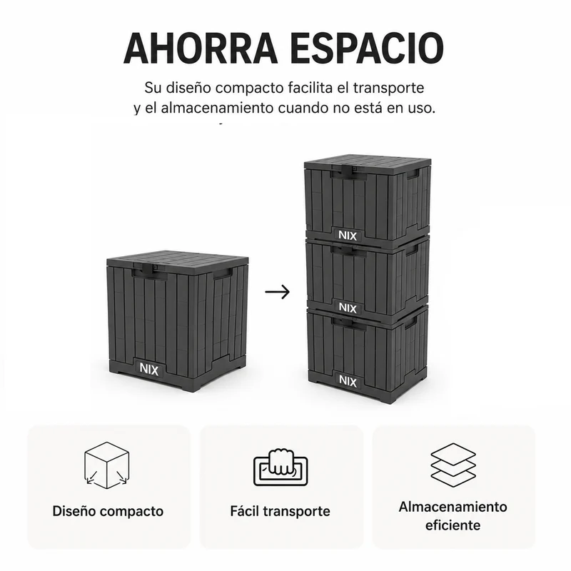 Arcón De Almacenaje Exterior Impermeable 130 L Con Tapa Reforzada