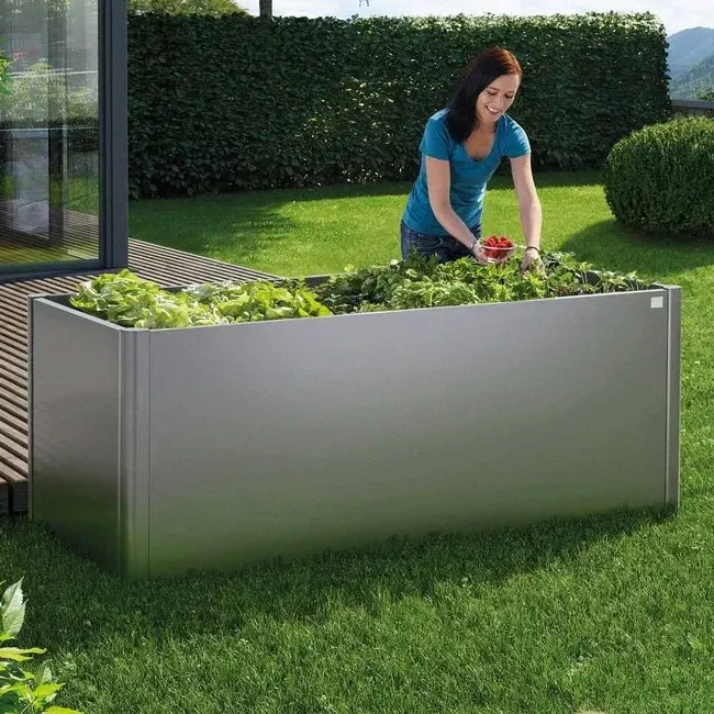 Biohort – Huerto urbano elevado de metal Gris cuarzo metálico