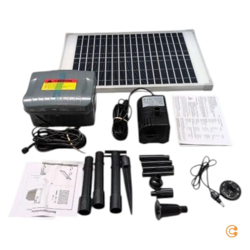 C-Ware Esotec Solar LED Teichpumpe Pumpenset Gartenpumpe Akkuspeicher 1500 l/h