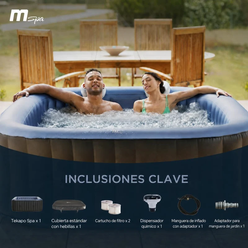 MSpa – Spa hinchable cuadrado Tekapo 4 personas