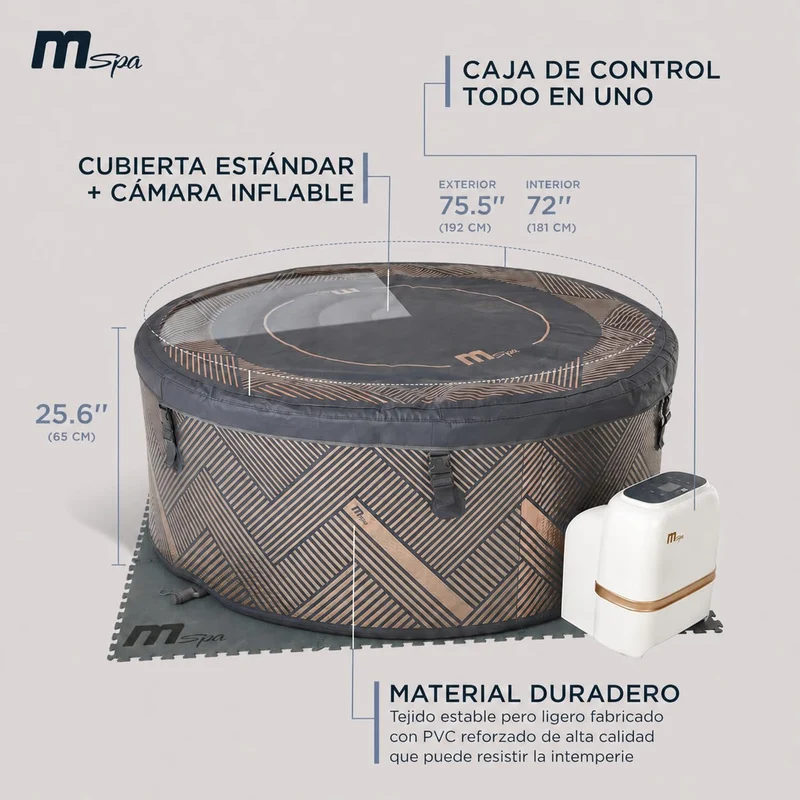 MSpa - Spa hinchable semirrígido circular Mono-Eco 6-8 personas