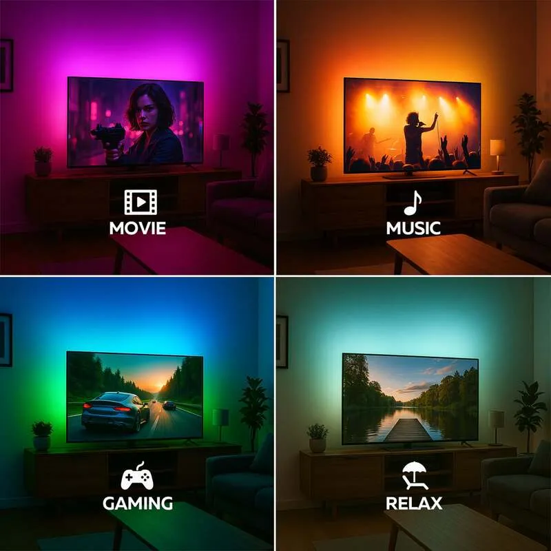 B-Ware Calex Smart HDMI Sync Box Set RGBW mit LED-Streifen 250cm dimmbar weiß schwarz