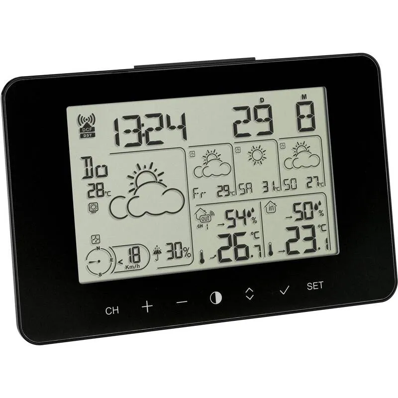 B-Ware TFA Dostmann Funk-Wetterstation Wettervorhersage 4 Tage 3 Sensoren schwarz