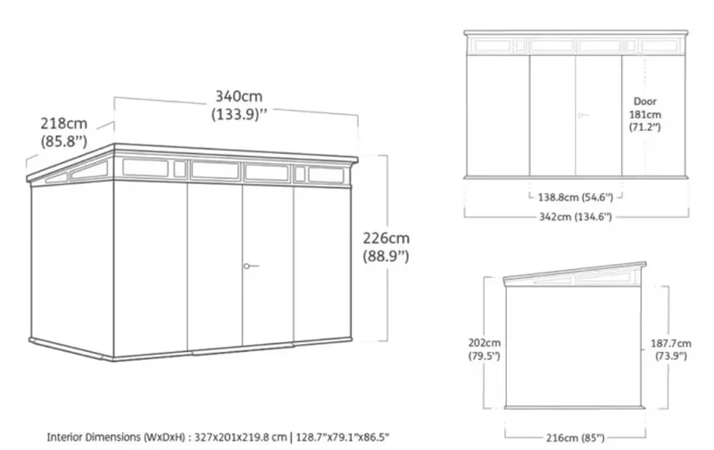 Keter - Caseta de exterior Signature Walnut 11x7 marrón
