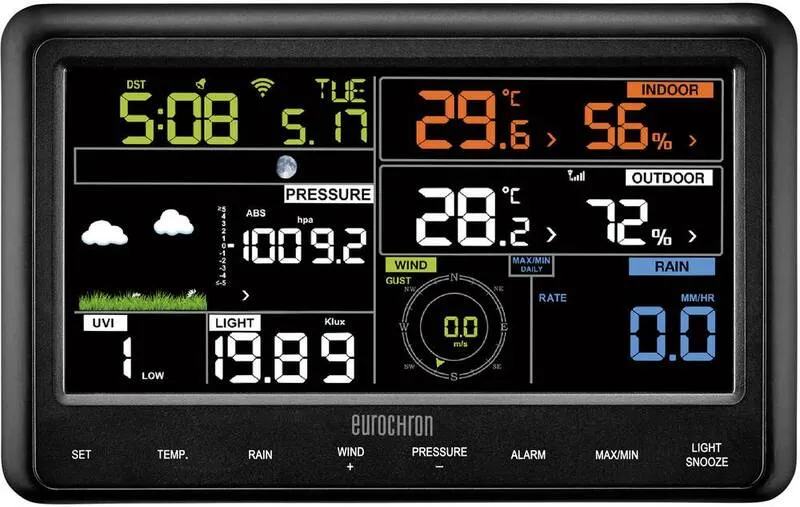 Eurochron Funk Wetterstation EFWS 29 Wettermessstation Vorhersage SIEHE TEXT