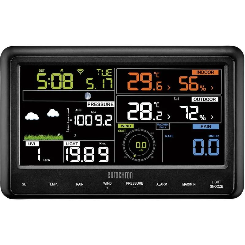 Eurochron Funk Wetterstation EFWS 29 Wettermessstation Vorhersage SIEHE TEXT