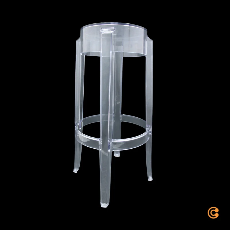 B-Ware Kartell Charles Sitz Hocker Sitzhocker Barhocker transparent Stuhl 75 cm