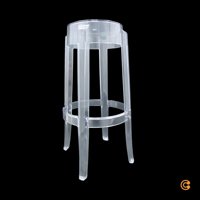 B-Ware Kartell Charles Sitz Hocker Sitzhocker Barhocker transparent Stuhl 75 cm