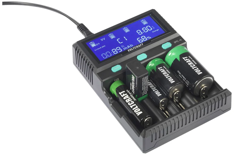 B-Ware VOLTCRAFT IPC-4 Rundzellen-Ladegerät für LiIon NiMH NiCd AA AAA