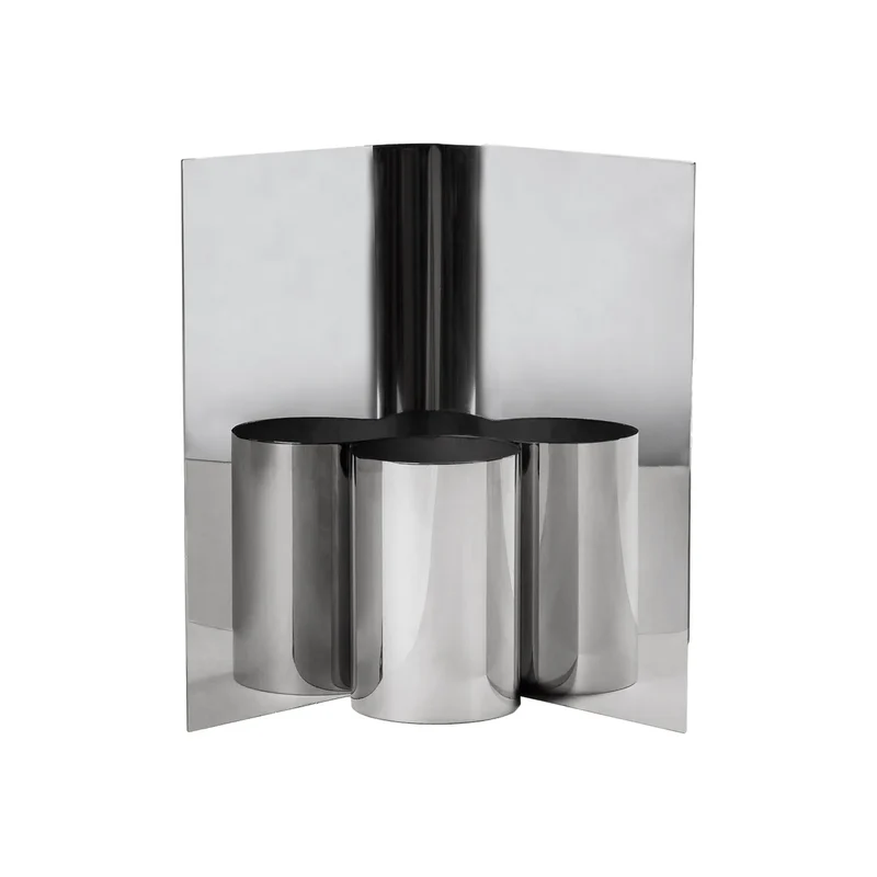 B-Ware Ferm Living Vase Gefäß Edelstahl poliert H 29 cm Spiegelung Design Statement