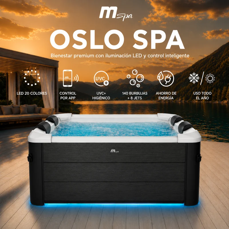 Mspa - Spa rígido cuadrado Oslo Plus 4-6 personas