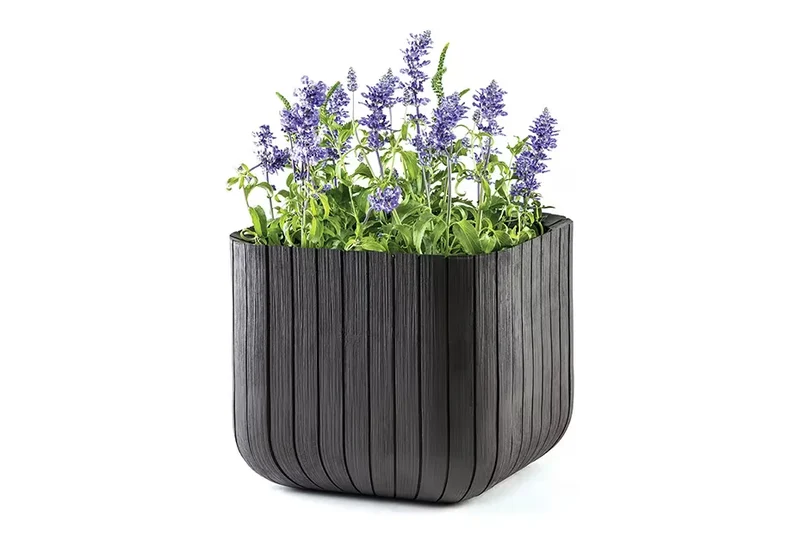 Keter - Maceta de jardín Cube Box 50L marrón