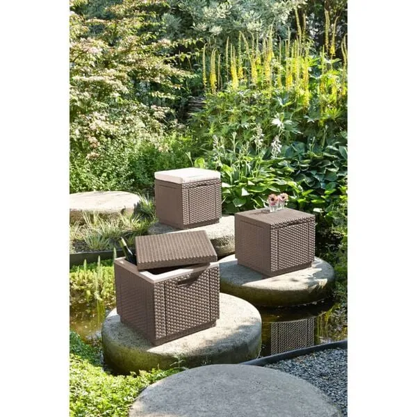 Keter - Nevera de jardín Ice Cube capuchino