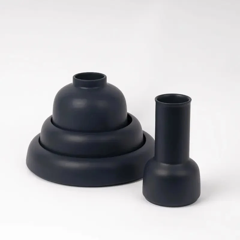 B-Ware RAAWII Vase Omar dunkelblau Vase Blumenvase Tischvase Steingutvase Steingut